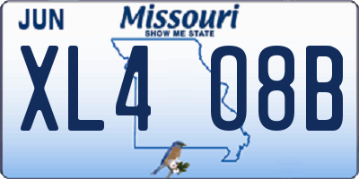 MO license plate XL4O8B