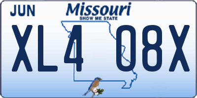 MO license plate XL4O8X
