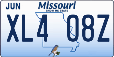 MO license plate XL4O8Z