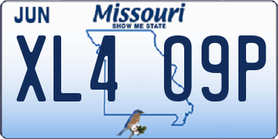 MO license plate XL4O9P