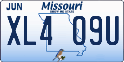 MO license plate XL4O9U