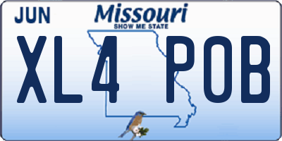 MO license plate XL4P0B
