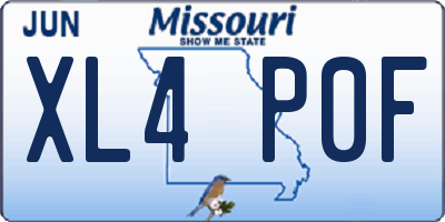 MO license plate XL4P0F