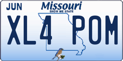 MO license plate XL4P0M