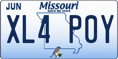 MO license plate XL4P0Y
