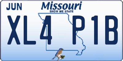 MO license plate XL4P1B