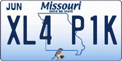 MO license plate XL4P1K