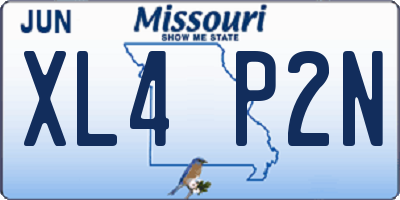 MO license plate XL4P2N