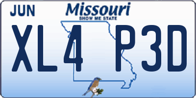 MO license plate XL4P3D