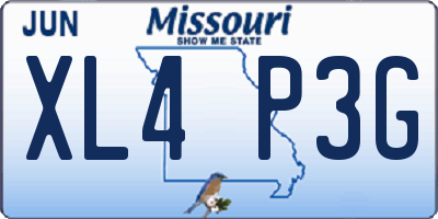 MO license plate XL4P3G