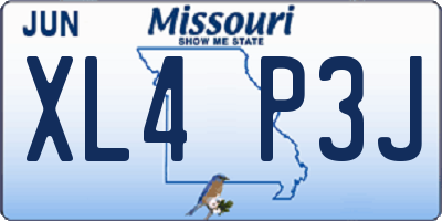 MO license plate XL4P3J