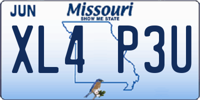 MO license plate XL4P3U