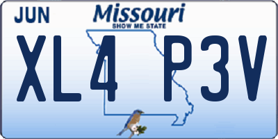 MO license plate XL4P3V