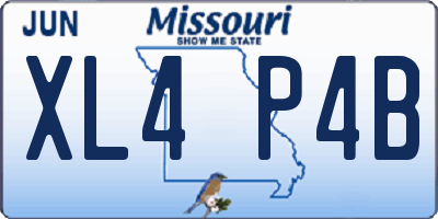 MO license plate XL4P4B