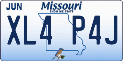 MO license plate XL4P4J