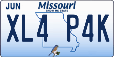 MO license plate XL4P4K