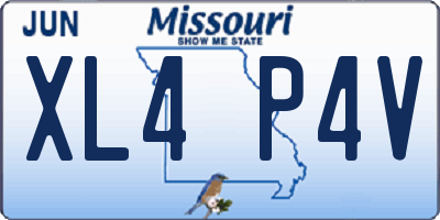 MO license plate XL4P4V