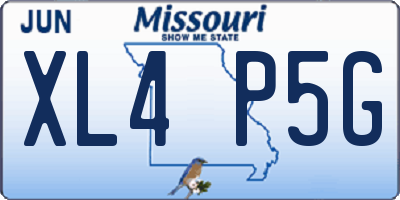 MO license plate XL4P5G