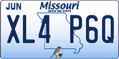 MO license plate XL4P6Q