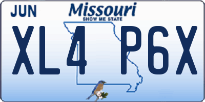 MO license plate XL4P6X