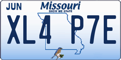 MO license plate XL4P7E