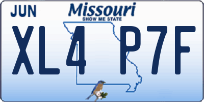 MO license plate XL4P7F