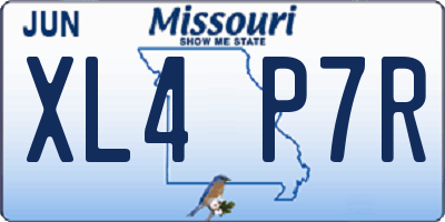 MO license plate XL4P7R
