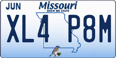 MO license plate XL4P8M