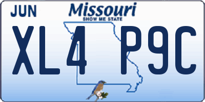 MO license plate XL4P9C