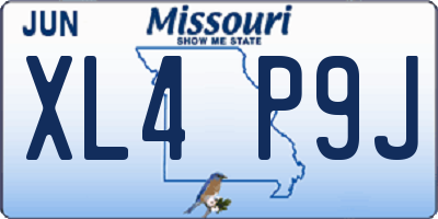 MO license plate XL4P9J