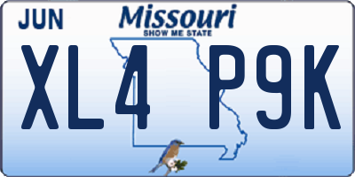 MO license plate XL4P9K