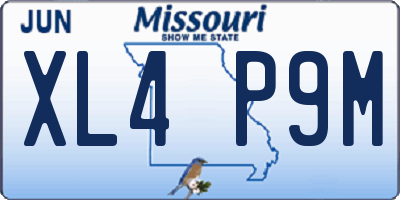 MO license plate XL4P9M