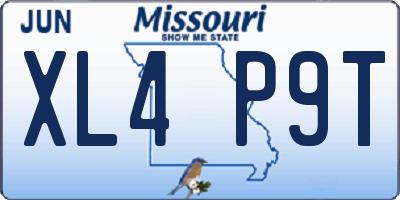 MO license plate XL4P9T