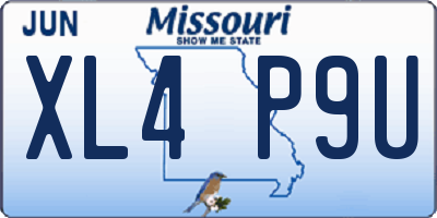 MO license plate XL4P9U