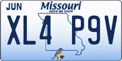 MO license plate XL4P9V