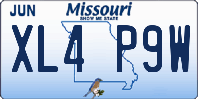 MO license plate XL4P9W