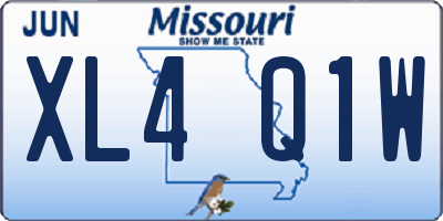 MO license plate XL4Q1W