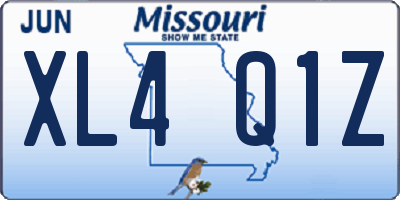 MO license plate XL4Q1Z