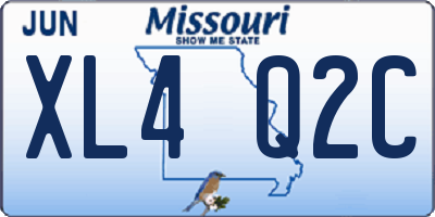 MO license plate XL4Q2C