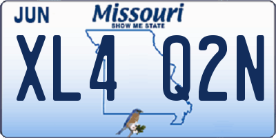 MO license plate XL4Q2N