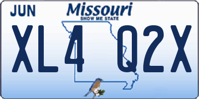 MO license plate XL4Q2X