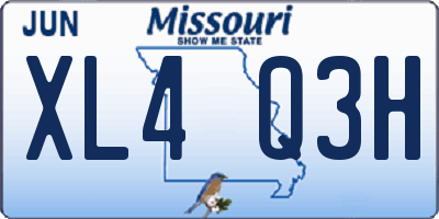 MO license plate XL4Q3H