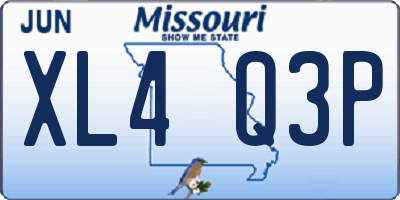 MO license plate XL4Q3P