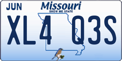 MO license plate XL4Q3S