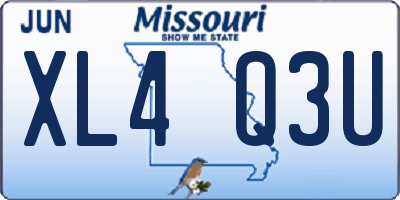 MO license plate XL4Q3U