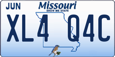 MO license plate XL4Q4C