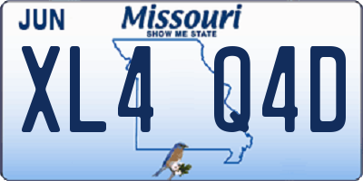 MO license plate XL4Q4D