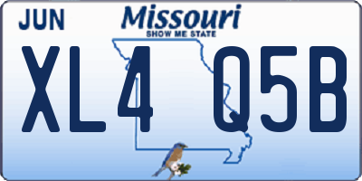 MO license plate XL4Q5B