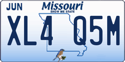 MO license plate XL4Q5M