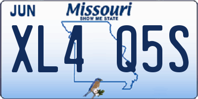 MO license plate XL4Q5S
